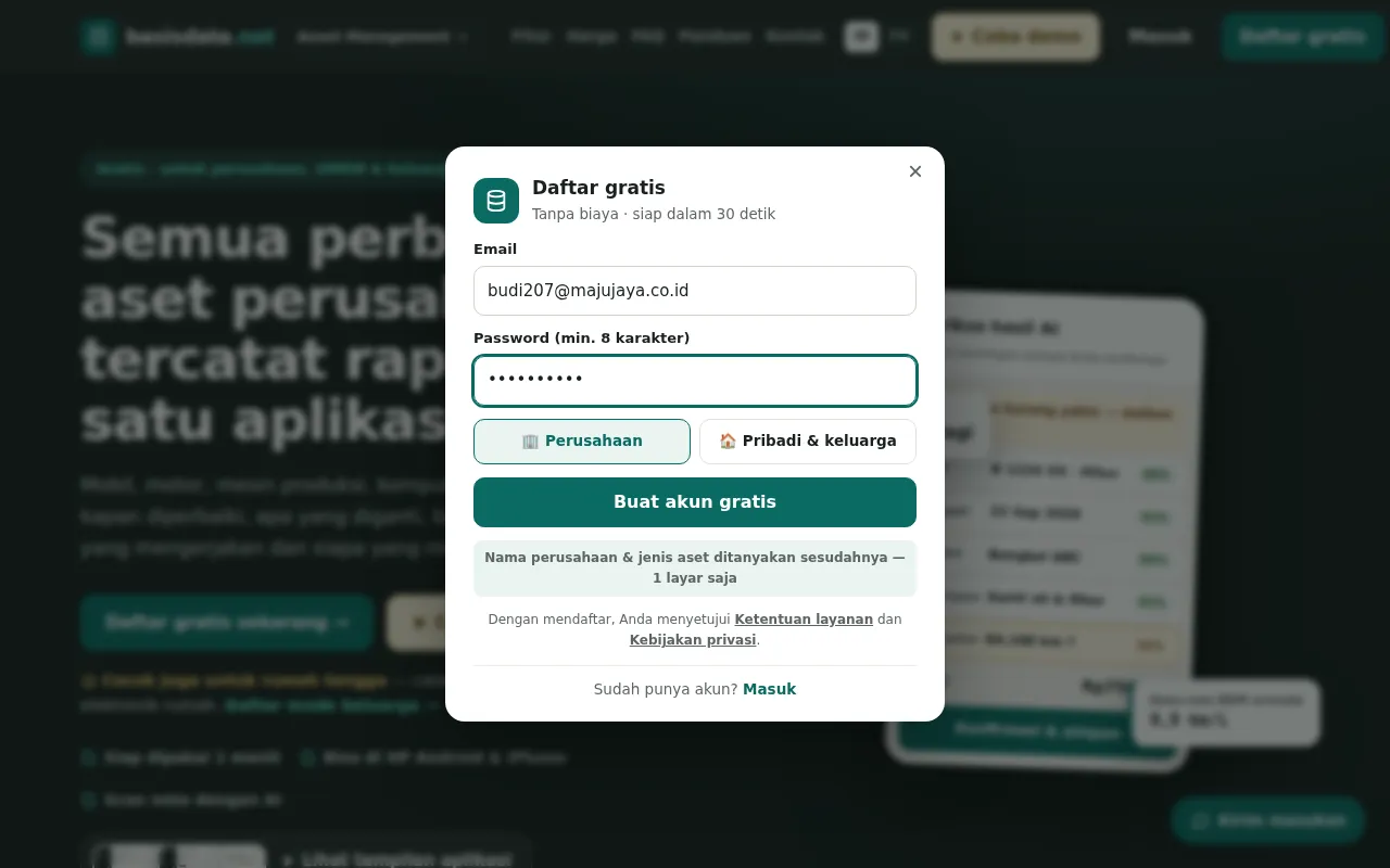 Click Sign up free. Just enter an email and password, or sign up in one click with Google.